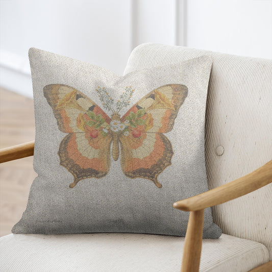 Botanical Insect Illustration Pillow |  Cozy and Luxurious Woven Pillows to Enhance Your Living Space