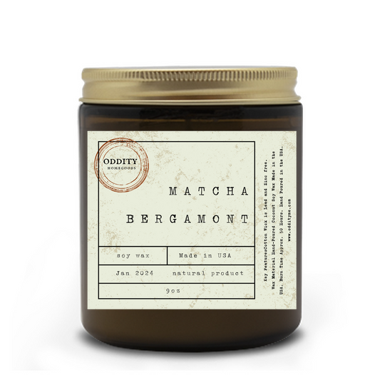 Matcha and Bergamot Aromatherapy Candle | 9 oz. Relaxation and Elegance Combined