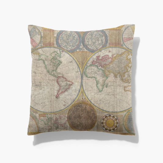 Hemisphere Map Woven Pillows